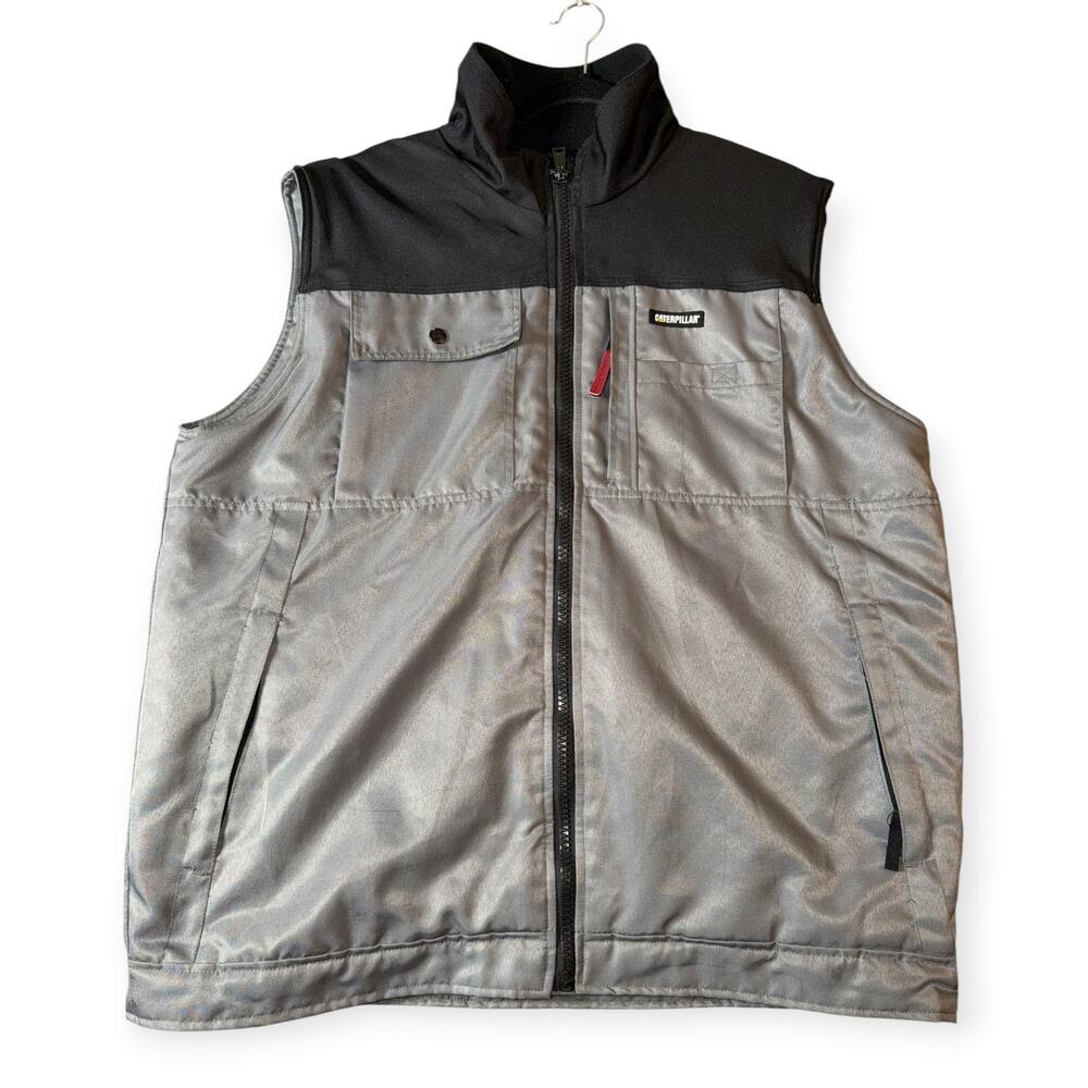 CAT Workwear Utility Vest, Gray/Black, 100% Poly, Men's XL